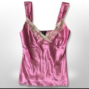 SOLD Pink Satin Camisole with Lace